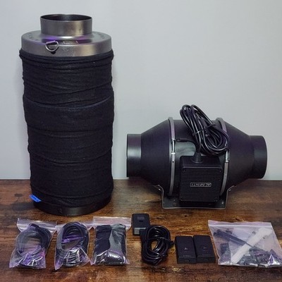 AC Infinity CLOUDLINE S4 Inline Fan + AC DCF4 XL 4  Carbon Duct Filter Kit