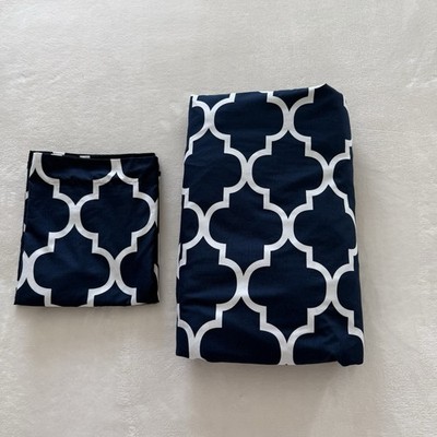 Utopia Bedding King Duvet Cover Set Navy White Quatrefoil 3 Piece 104x90