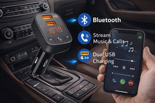 ROAV SmartCharge F2 Bluetooth FM Transmitter Wireless Audio Adapter Car SUV Auto