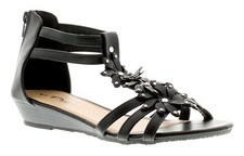 Platino Womens Wedge Sandals Floella Zip black UK Size