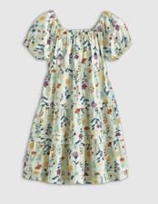 Quince 100% Organic Cotton Poplin Tiered Dress toddler Sz.6 Botanical Floral