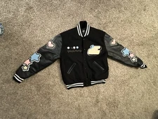 Ethika Varsity Jacket Wool Leather Trim Unisex Black Size L