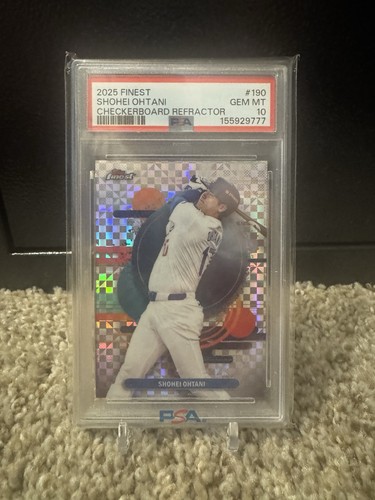 Topps 2025 Finest Shohei Ohtani #190 Checkerboard Refractor Dodgers PSA 10