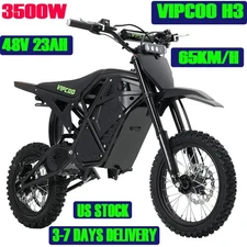 VIPCOO H3 3500w Electric Dirt Bikes Rear Hub Motor 14in Fat Tyres E-Mountainbike