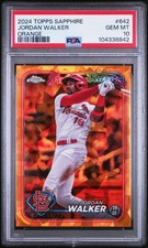 2024 TOPPS CHROME SAPPHIRE ORANGE #642 JORDAN WALKER 10/25 PSA 10