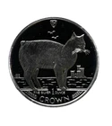 1988 Isle of Man Manx Cat Crown 1 oz 999 Silver Coin in Capsule