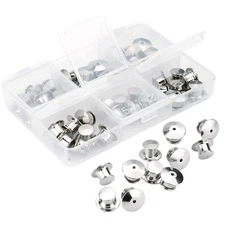Subang 40 Pieces Metal Pin Backs Locking Pin Keepers Locking Clasp Wit