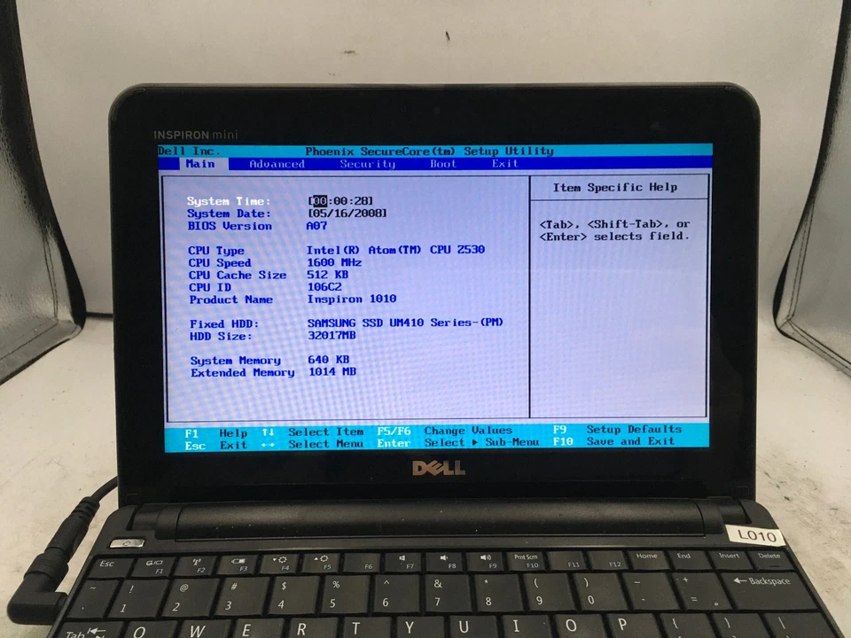 DELL INSPIRON MINI 10 - BOOTS TO BIOS - INTEL ATOM 2530 - 1GB RAM - READ DESC-BB - Image 2 of 4
