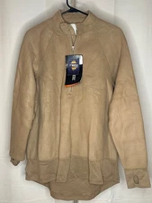 Polartec Midweight Coyote Brown Fleece Large Regular Fire Resistant Quarter Zip 
