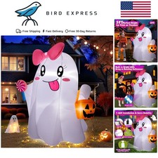 5FT Halloween Inflatable Ghost with LED Lights - Cute Outdoor  Indoor Blowup