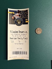 EDWIN UCETA MLB DEBUT 2021 DODGERS BREWERS ticket stub JACKIE BRADLEY 100th HR