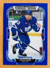 2025-26 O-Pee-Chee #590 Easton Cowan Blue Parallel Marquee Rookie