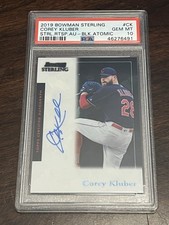 2019 Bowman Sterling Corey Kluber Black Atomic Auto /10 PSA 10!!