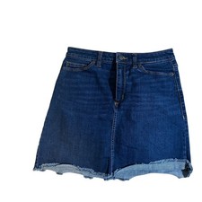 Universal Thread Denim Skirt Women 4/27 Blue Raw Hem Mini Casual Dark Wash