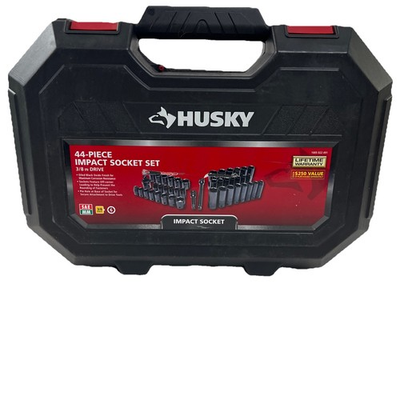 #ad Husky 3 8 in. Drive SAE Metric 6 Point Impact Socket Set 44 Piece $62.99