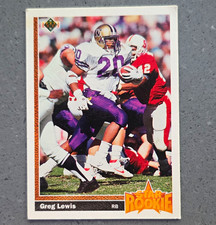 Upper Deck 1991 Greg Lewis Denver Broncos #22 Star Rookie Rookie NFL Card. rookie card picture