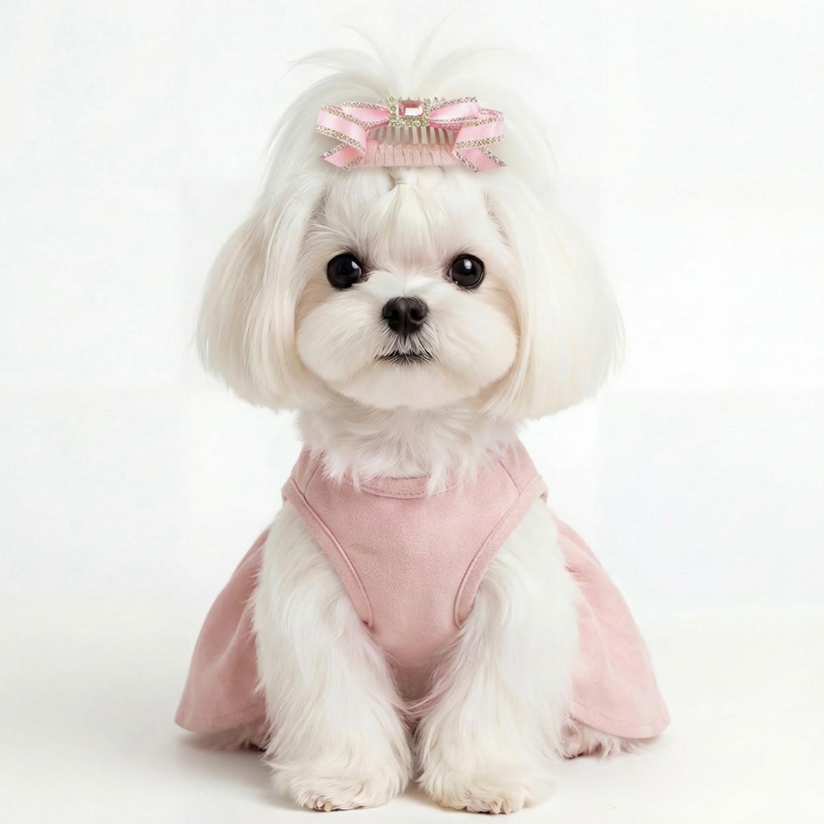 3 Pezzi Fiocchi per Peli di Cani Clip Rosa Accessori per Peli di Animali Domestici per Cuccioli Gattini Toelettatura A foto 3