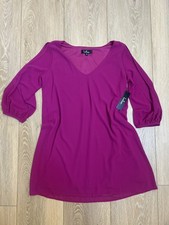 NWT Lulus Fuchsia Hot Pink  Cold Shoulder Long Sleeves Y2K Neck Dress Size M 