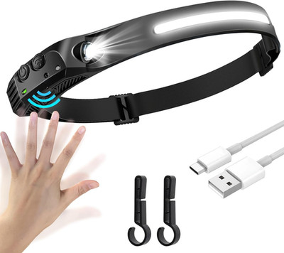 1 x Headlamp LED Rechargeable USB Super Bright Head Torch Super Bright 350 Lumen