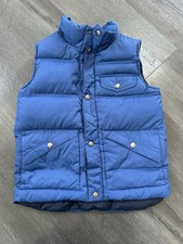 Lands' End Blue Down Snap Front Puffer Vest Kids Boys Size Small 8 