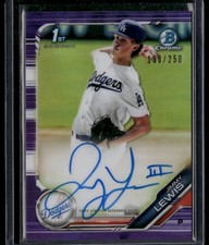 2019 Bowman Draft #CDA-JL Jimmy Lewis Chrome Pick Auto Purple Refractor #/250