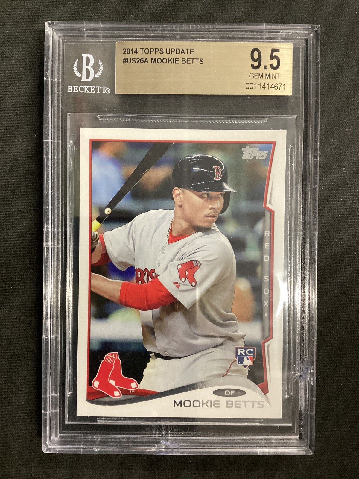 BGS 9.5 2014 Topps Update #US-26 Mookie Betts Boston Red Sox RC view 1