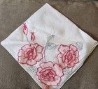 Vintage Handkerchief With Pink & Green Flowers