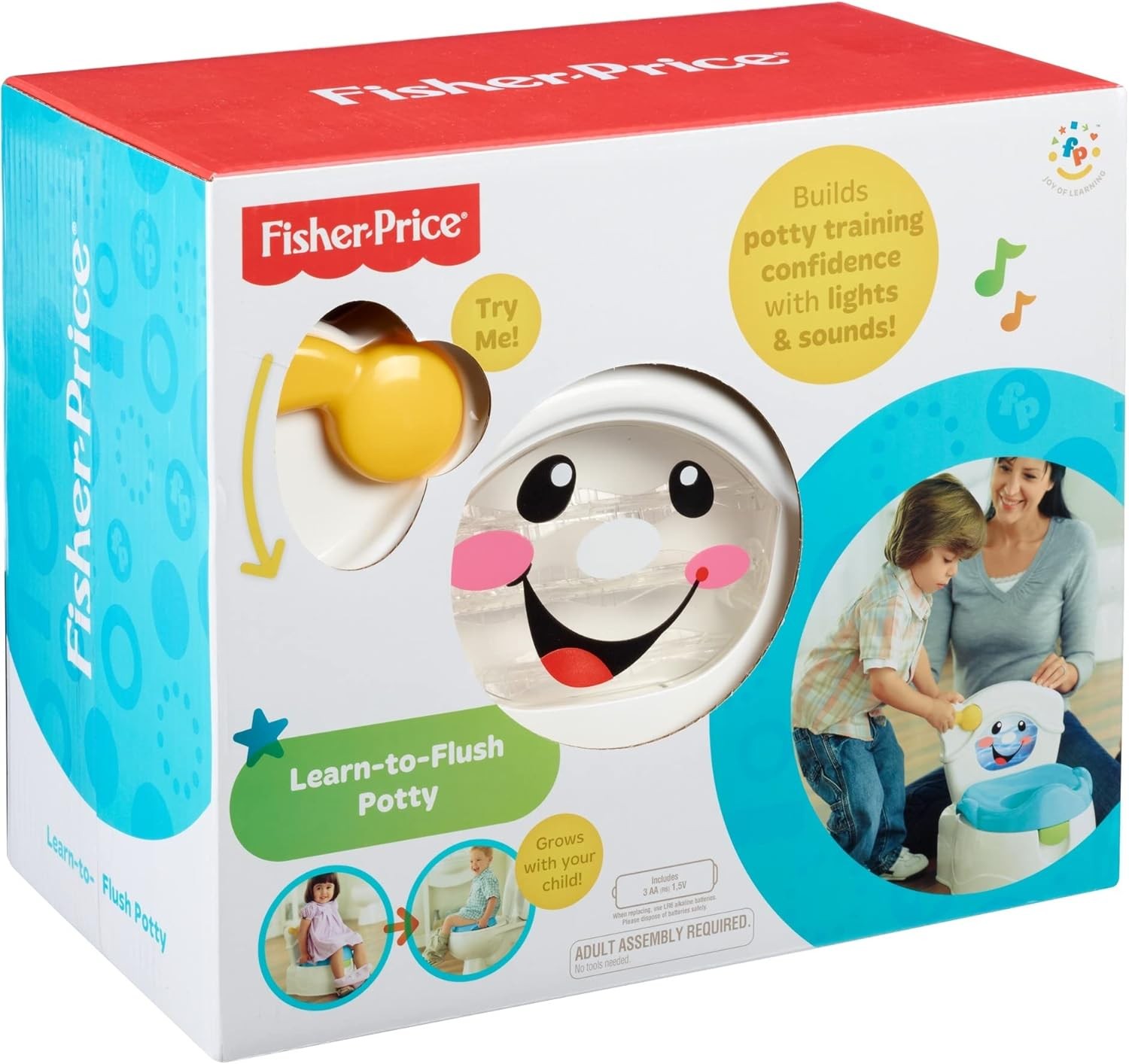 Fisher-Price Toddler Toilet Learn-to-Flush Potty Training Seat with Lights Sound