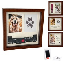 OtterPets Pet Memorial Dog Picture Frame, 4 Customizable Displays, 9x9, Paw P...