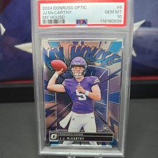 2024 J.J. MCCARTHY My House Donruss Optic #6 PSA 10 Gem Mint  Vikings Rookie QB