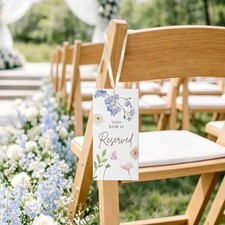RTXLEZM 6 Pcs Reserved Seating Signs Tag with Ribbon Wedding Chair Tags Res...