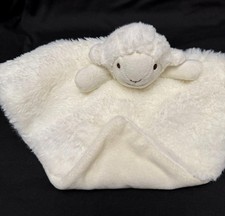 Baby Security Blanket Lamb Plush Lovey Cream 13 x 13
