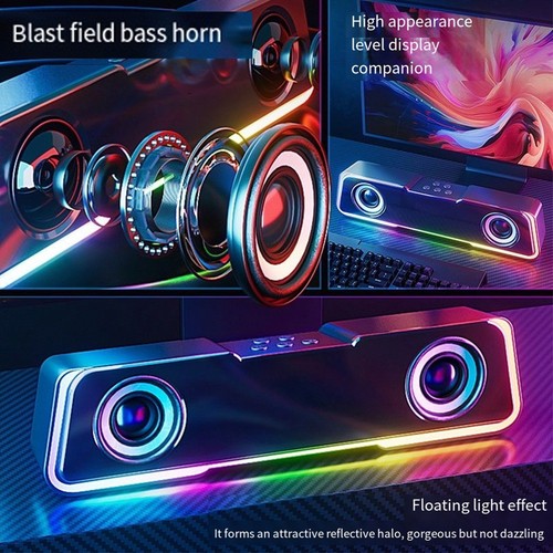 Haut-Parleurs Bluetooth avec USB Filaire Ordinateur de Bureau Maison Portab6848 - Afbeelding 6 van 10