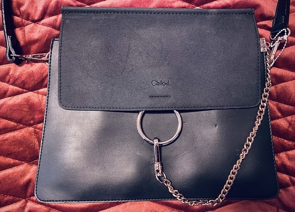 Chloe Faye Shoulder Bag Leather and Suede Medium Authentic