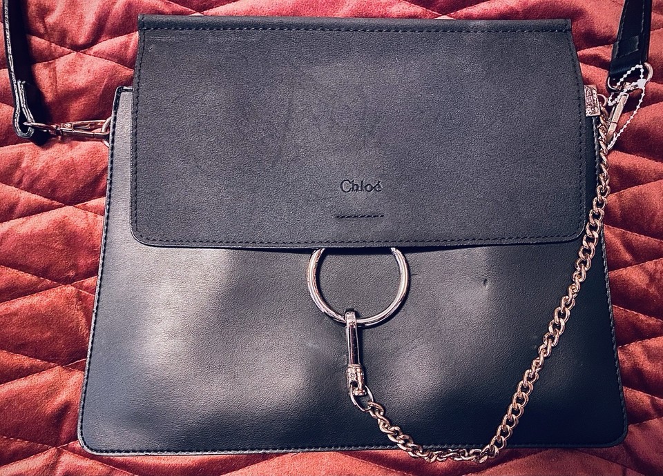 Chloe Faye Shoulder Bag Leather and Suede Medium Authentic