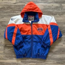 Vintage NBA New York Knicks Nutmeg Full Zip Puffer Jacket Size XL RARE 