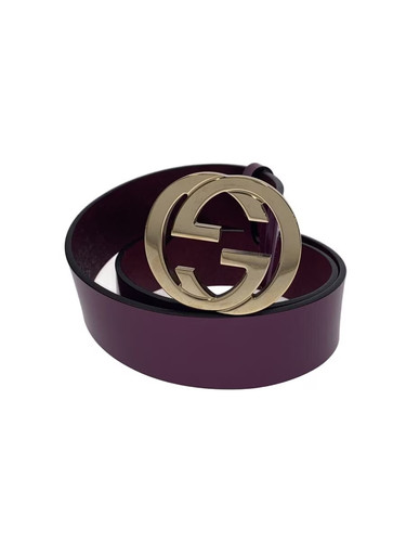 GUCCI Belt - Guccissima - Interlocking G Leather PUP Plain Women's
