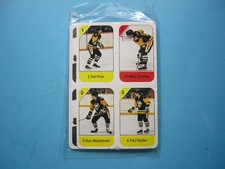 1982/83 POST CEREAL MINI CARD PANEL PITTSBURGH PENGUINS RANDY CARLYLE PAT PRICE