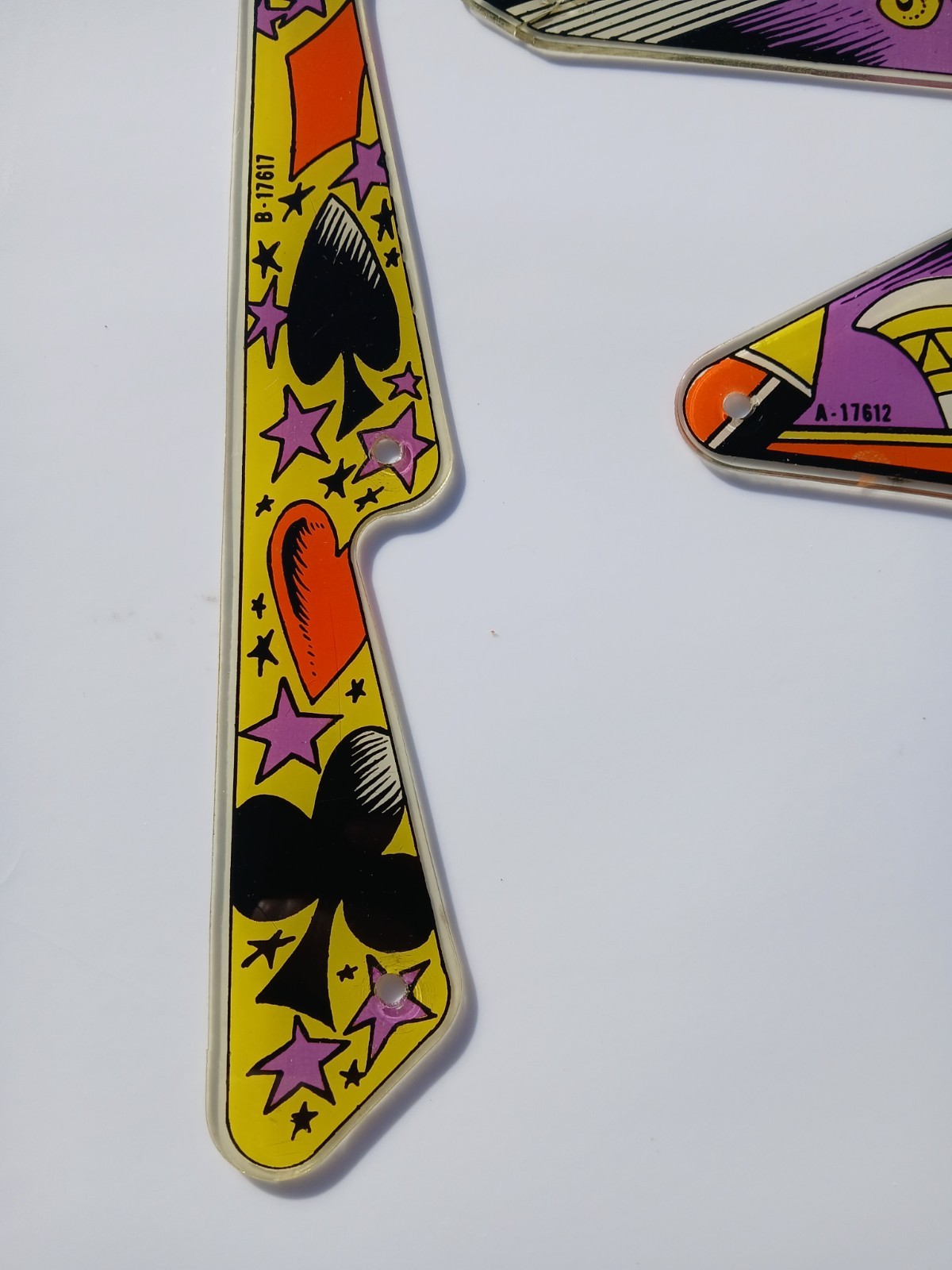 Original Gottlieb JOKER POKER Pinball Plastics (3 Pieces)