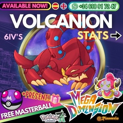 Volcanion Full Competitive 6IVs for Pokemon ZA Legends + Free Masterball
