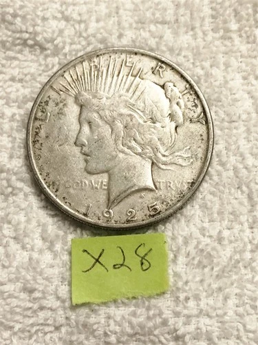 1925 LIBERTY PEACE SILVER DOLLAR VG CONDITION LOT #X28