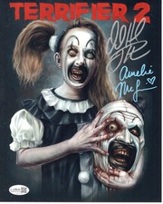 David Howard Thornton & Amelie McLain signed 8x10 Photo Art the Clown Terrifier