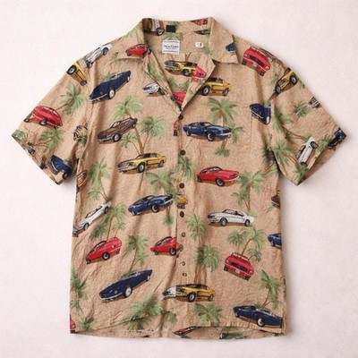 Hawaiian Shirt David Carey Collectible Ford Mustang Cabana Beach Vacay Cruise