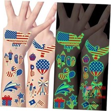 106 Packs Decorations Glow in the Dark Tattoos, Multiple Styles 4th of July