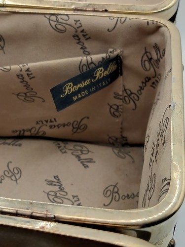 Borsa bella Black Velvet Travel Bag / Purse Some Wear Shown In Photos - Picture 6 of 8