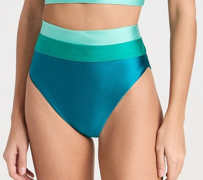 BEACH RIOT SWIM BOTTOMS HIGH WAISTED COLORBLOCK BLUE SHINE SIZE M MEDIUM NEW *1A