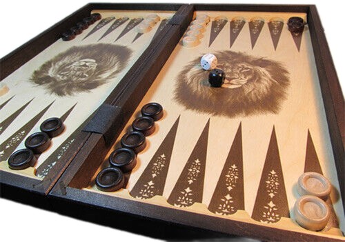 Schach, Schachspiel + Dame + Backgammon aus Holz Schachbrett 40 x 40 cm - Bild 6 von 7