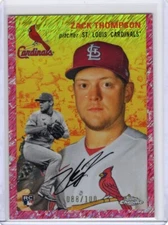 2023 Topps Chrome Platinum Zack Thompson Toile Fushia Lava RC /100 Cardinals