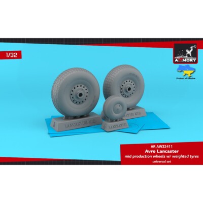 Armory Models AR AW32411 1:32 Avro Lancaster wheels mid type w/ weighted tyres