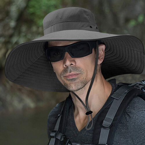 Herren Sonnenhut Sommer Bucket Breite Krempe Pferdeschwanz Buschhut UV-Schutz Strand Kappe USA - Bild 98 von 121